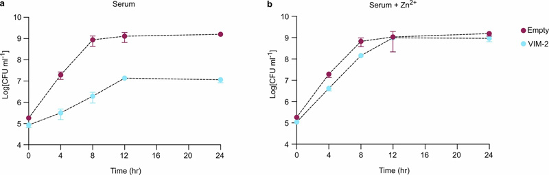 VIM-2的表達降低了鋅限制性人血清中肺炎克雷伯菌的生長 VIM-2的表達降低了鋅限制性人血清中肺炎克雷伯菌的生長