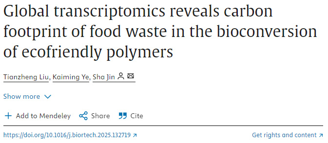 全轉(zhuǎn)錄組分析揭示食物廢棄物在環(huán)保聚合物生物轉(zhuǎn)化過程中的碳足跡