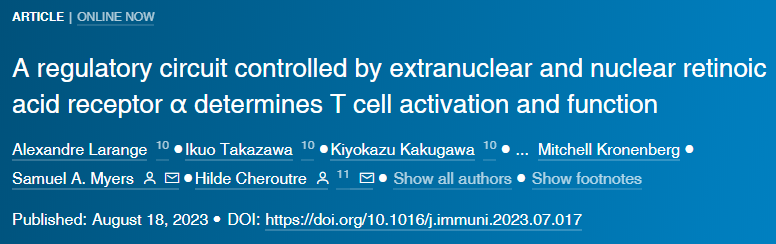 視黃酸受體α (RARα)幫助T細(xì)胞對(duì)抗病原體和摧毀癌細(xì)胞