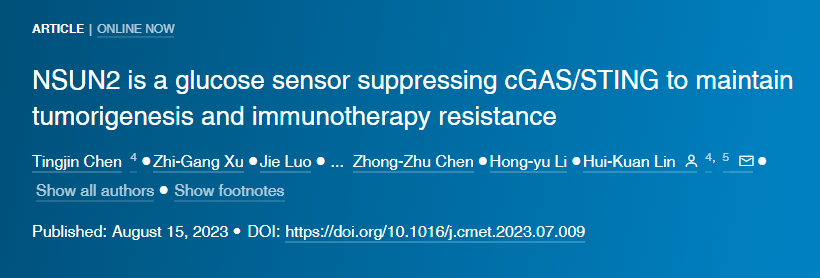 葡萄糖/NSUN2維持TREX2的表達以激發(fā)致癌活性 葡萄糖/NSUN2維持TREX2的表達以激發(fā)致癌活性