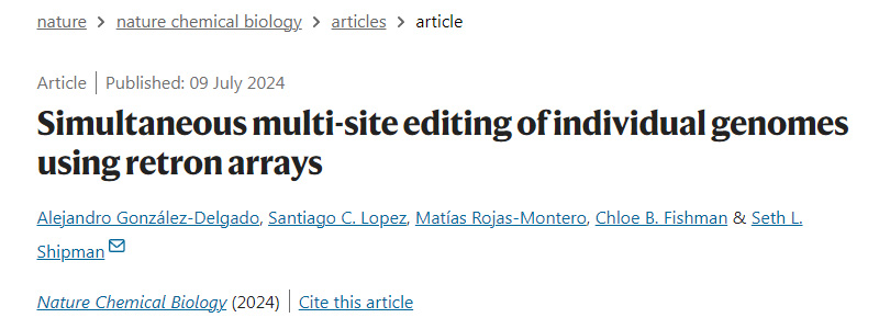 使用逆轉(zhuǎn)錄酶陣列同時(shí)對(duì)單個(gè)基因組進(jìn)行多位點(diǎn)編輯