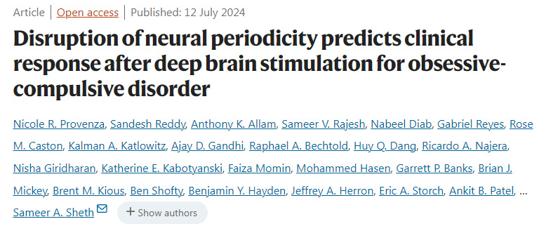 神經(jīng)周期性中斷可預(yù)測深度腦刺激對強迫癥的臨床反應(yīng)